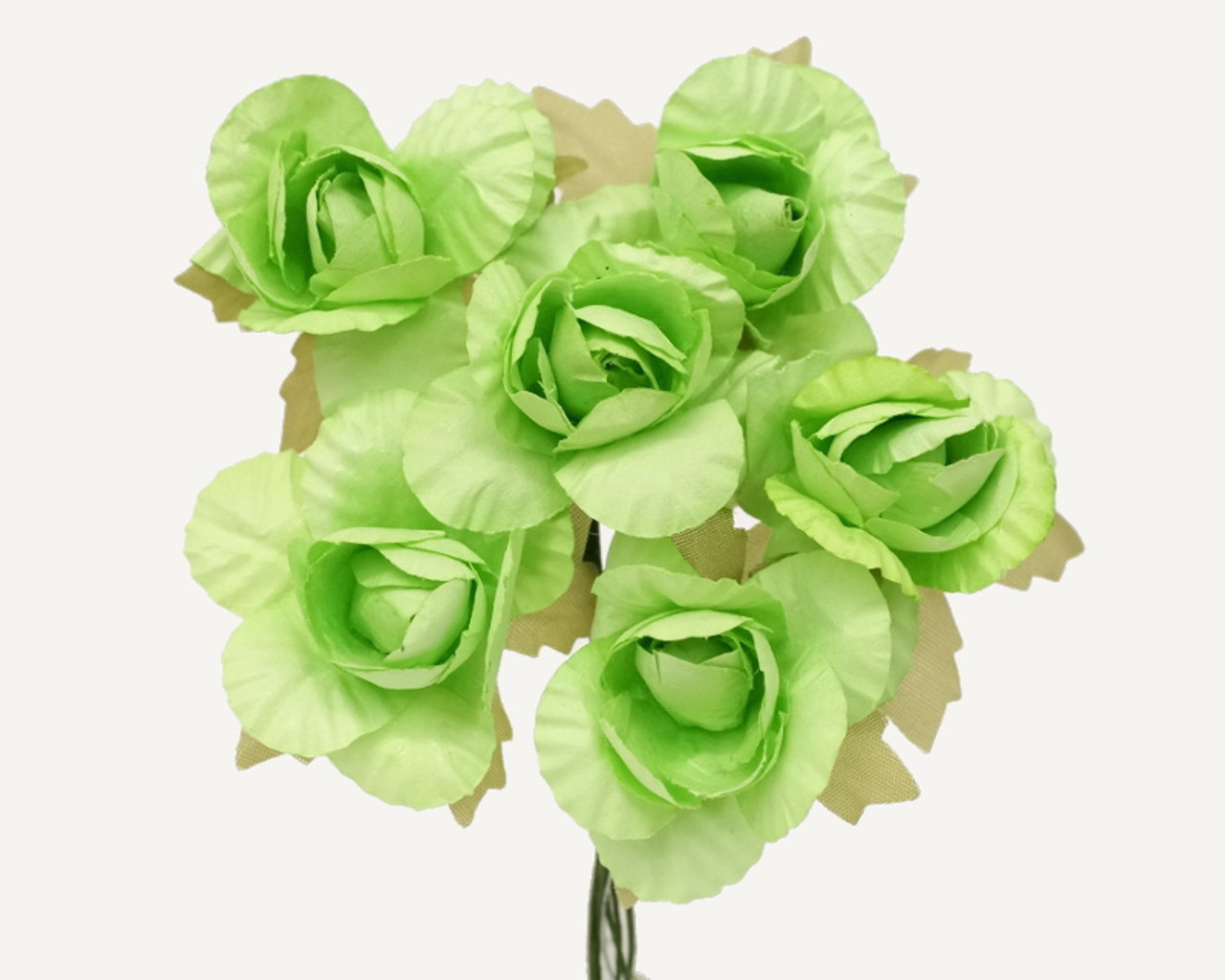 1.25 Mint Green Big Rose Paper Craft Flowers - Pack of 72 - CB Flowers &  Crafts