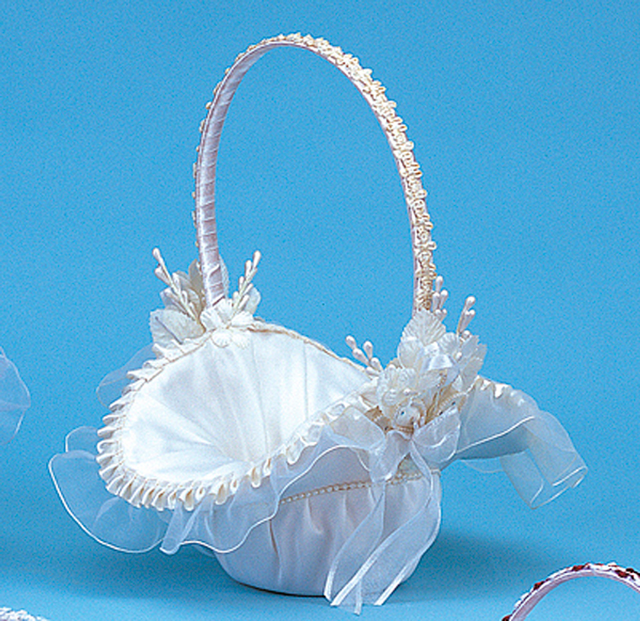 Lillian Rose Large Pearl Handle Basket in Ivory 