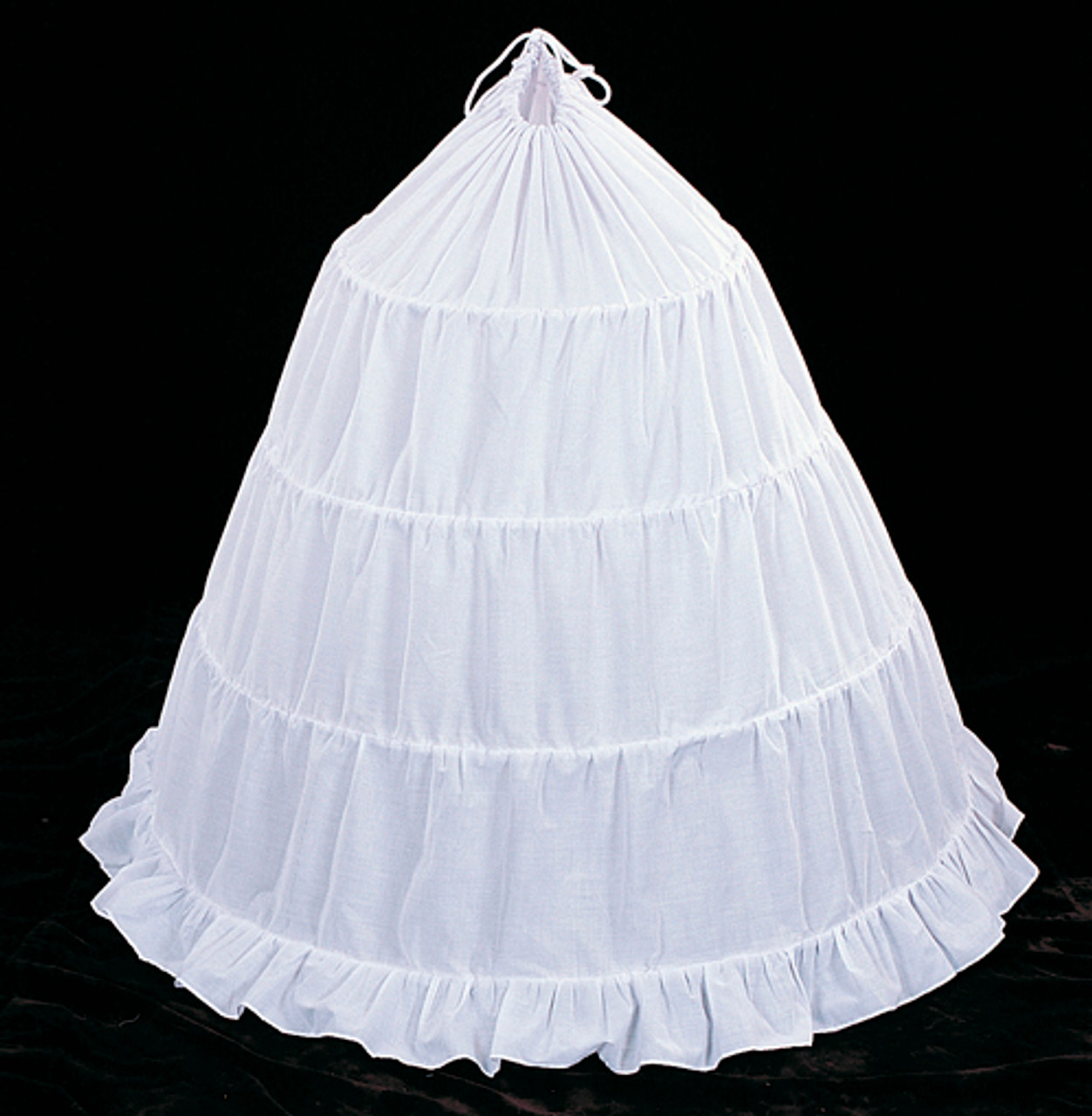 40 Long x 125 Circumference White Cotton Wedding Bridal Petticoat  Crinoline - 4 Bone Hoop Slip Skirt