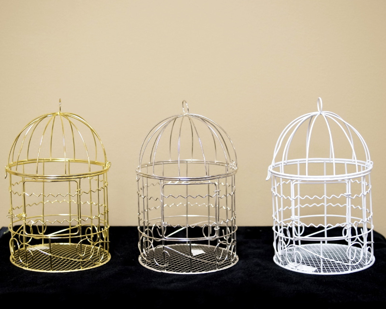 3 Mini Decorative Silver Bird Cages - Pack of 12 Mini Bird Cages