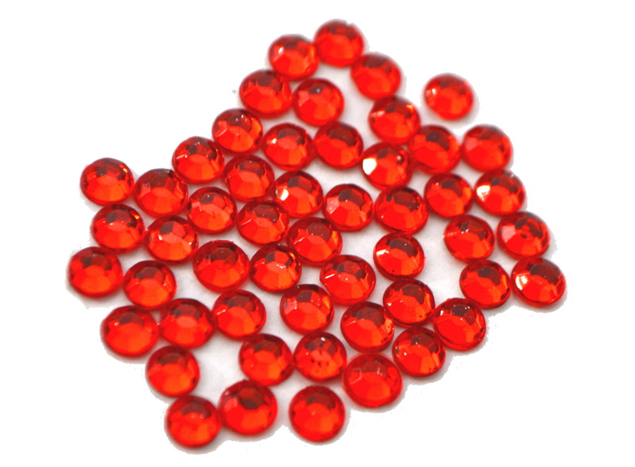 Red 4mm SS16 Wholesale Flat Back Acrylic Rhinestones - Pack of
