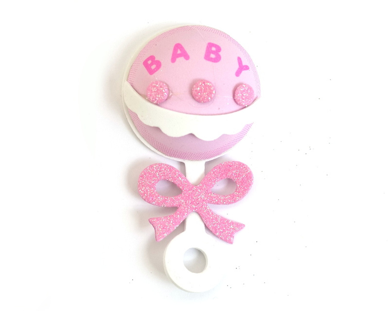 pink baby rattle clipart