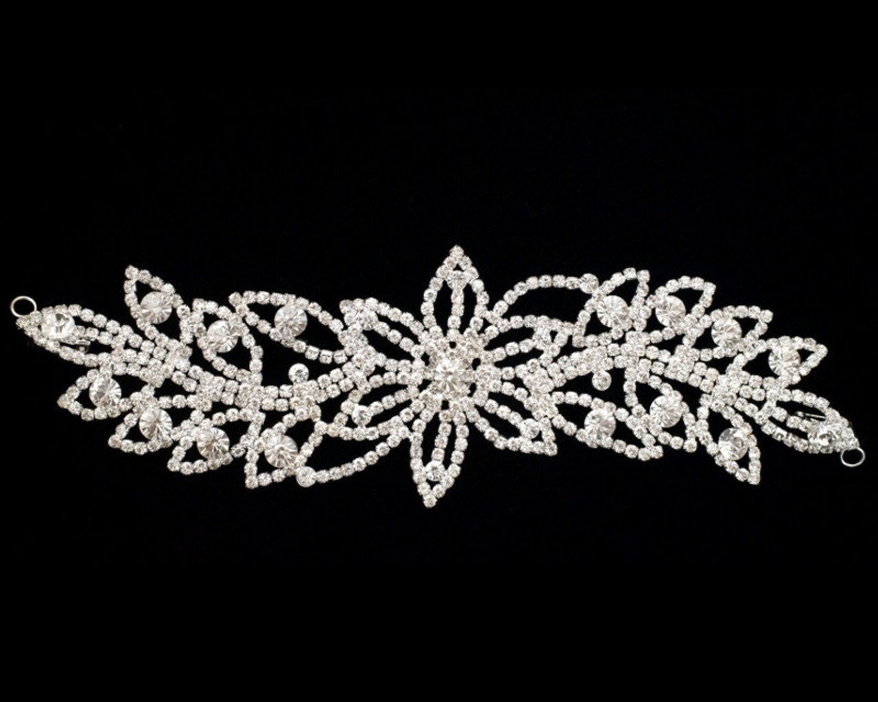 Silver Crystal Rhinestone Trim by the Yard Bridal Trim Silver Crystal Trim  Rhinestone Applique 