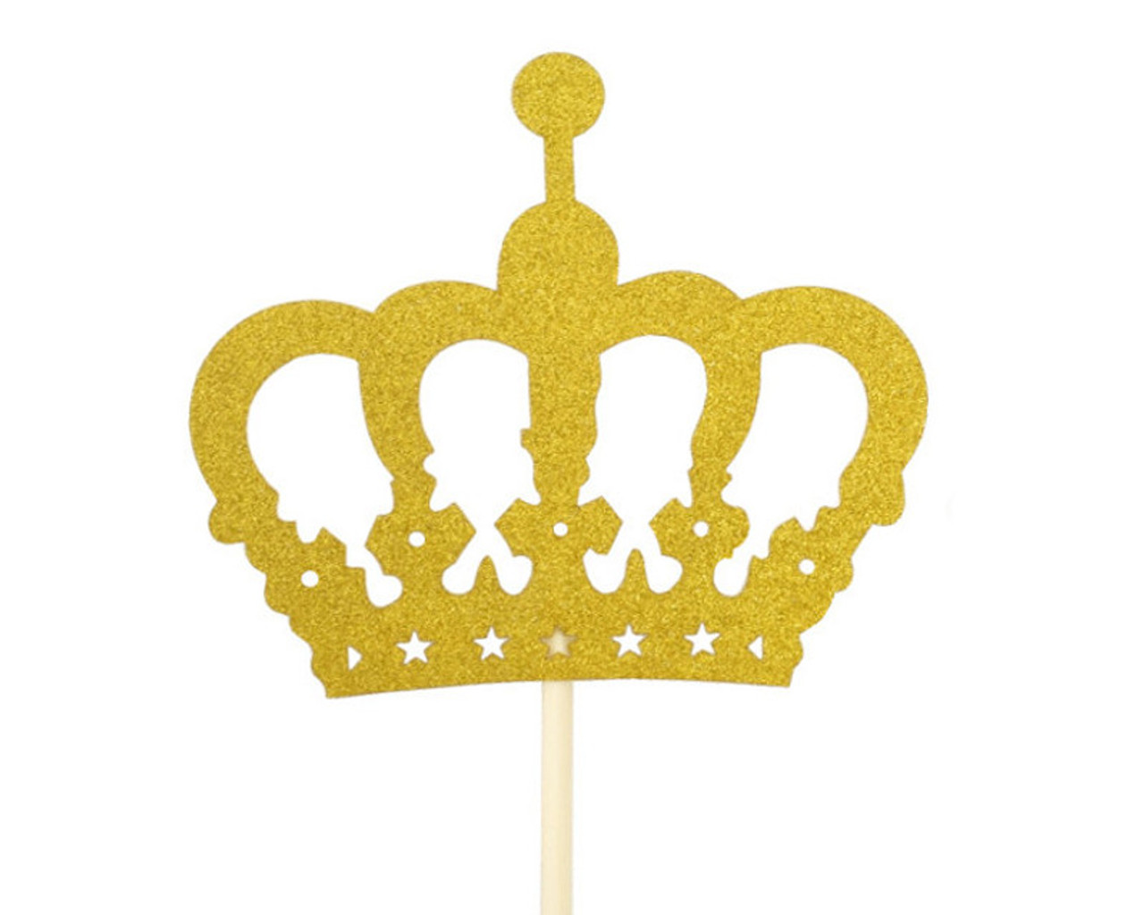 14.5 Gold Glitter Crown Centerpiece Cake Topper - 60 Pieces - CB Flowers &  Crafts