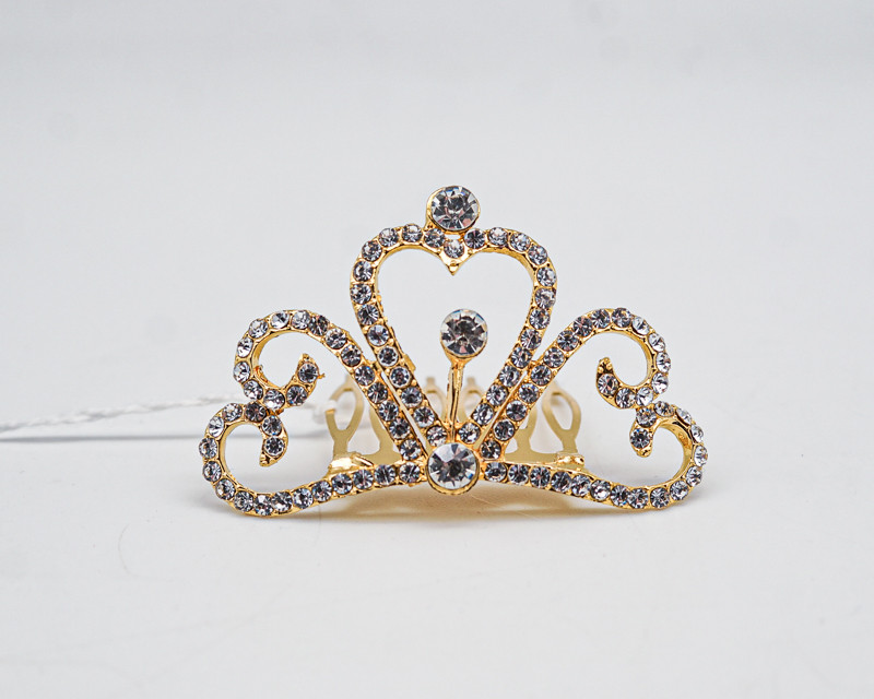TiaRa＊☺︎ Gold Crystal Rhinestone Mini Tiara - Pack of 12 (TM147) - CB