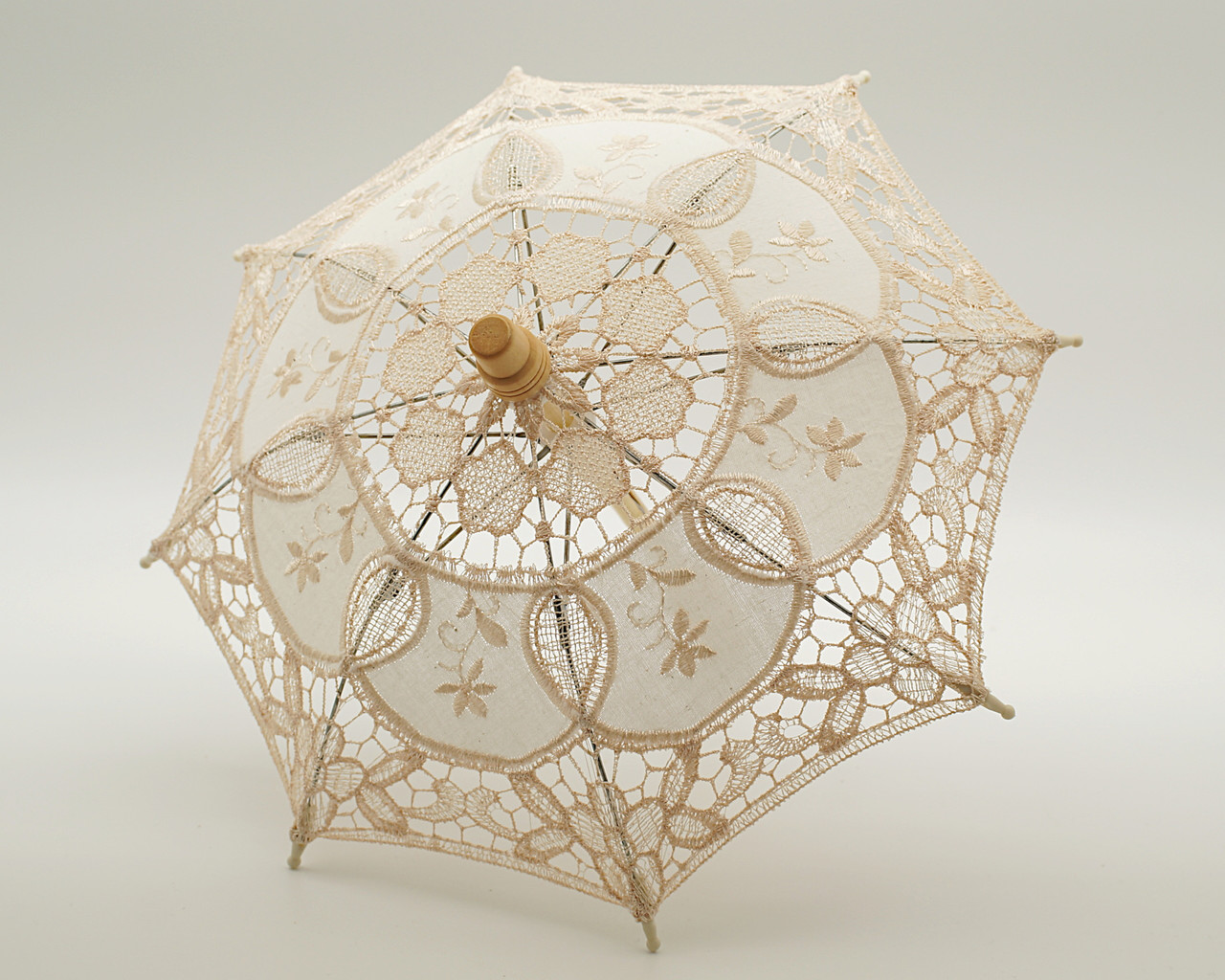 Embroidered Lace Parasol - Gray