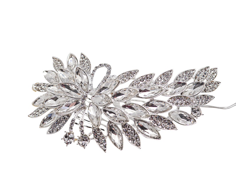 Silver w/ Clear Rhinestones Head Piece 1 main image 3