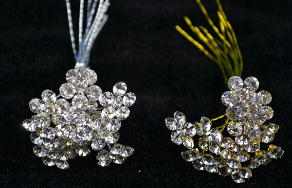 Craft Supplies Rhinestone and Crystal Bouquet Picks CB Flowers