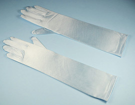 Light Blue Adult Bridal Wedding Satin Gloves Elbow Length - Pack of 12 Pairs