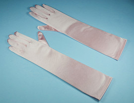 Pink Adult Bridal Wedding Satin Gloves Elbow Length - Pack of 12 Pairs