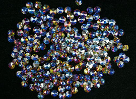 14mm Iridescent AB Blue Crystal Octagon Prism Beads - Pack of 200