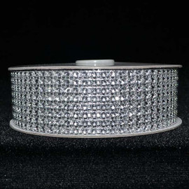 1.5" x 10 Yards Silver Diamond Mesh Ribbon - 5 Rolls of Rhinestone Bling Ribbon