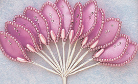 1.5" Lavender Flower Leaf with Pearl and Rhinestone - Pack of 144