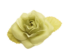 2" Sage Green Dry Single Rose Silk Flowers with Plastic Base - Pack of 12 Pieces