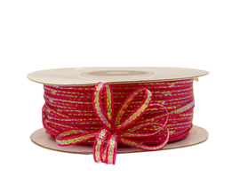 1/8"x50 yards Fuchsia Organza Pull Bows Ribbon with Iridescent Edge - Pack of 7 Rolls