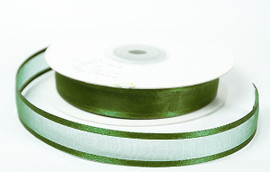 5/8"x25 yards Olive Organza Satin Edge Gift Ribbon - Pack of 10 Rolls