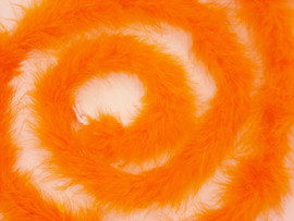 1.5" Wide 72" (6 Feet) Long Orange Marabou Feather Boas - Pack of 10