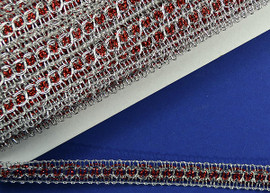 5/8" Wide 30 Yard Red with Silver Trims - 5 Packs Metallic Trim