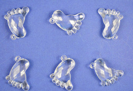 Clear Transparent Acrylic Baby Foot Beads - Bag of 0.55 pound