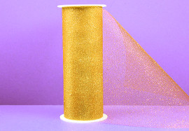 6"x10 yards (30FT) Gold Glitter Tulle Rolls - Pack of 6 Tulle Spool