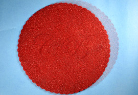 9" Diameter Red Fabric Wedding Glitter Tulle Circles - Pack of 240