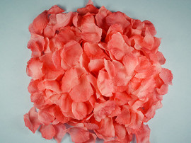 Coral Wedding Silk Rose Flower Petals - 12 Packs