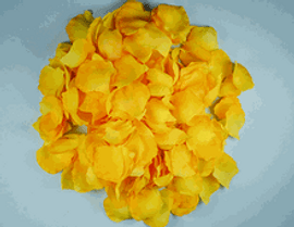 Gold Yellow Wedding Silk Rose Flower Petals - 12 Packs