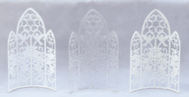8" White Plastic Wedding Screen Backdrop - Pack of 144 Count