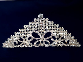 Silver Crystal Rhinestone Tiara  (TN096)