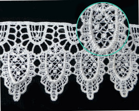 2 1/4"x15 Yards White Venise Lace Trim - Venice Lace Wholesale