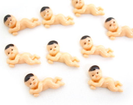 3/4" Mini Plastic Polyresin Baby for Baby Shower Favors and Decoration - Pack of 100 Pieces