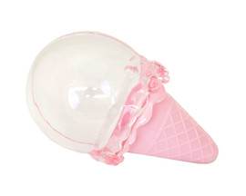 4" x 2.5" Pink Fillable Ice Cream Cone Plastic Favor - Pack of 12