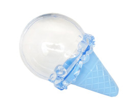 4" x 2.5" Blue Fillable Ice Cream Cone Plastic Favor - Pack of 12