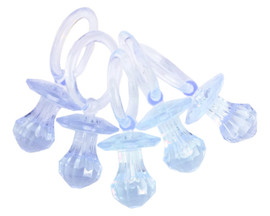 2 3/4" Blue Transparent Acrylic Diamond Faceted Pacifiers - Pack of 20