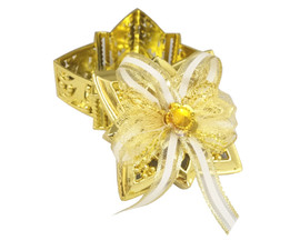 2.5"  Gold Small Star-Shaped Ribbon Bow Favor Trinket Box  - Pack of 12