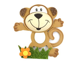 7.25" Brown 3D Monkey Foamy  - Pack of 6 Foam Animal Decoration