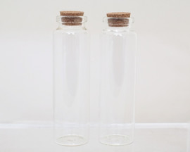 4" Round Tall Glass Bottle Favors with Cork Top - Set of 12 bottles