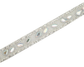 1/2" x 5 Yards Silver AB Iron-On Rhinestone Trim