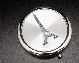 3” Silver Eiffel Tower Compact Mirror - 12 Mis Quince Compact Hand Mirrors