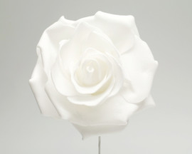 4" White Rose Foam Flowers - Pack of 12