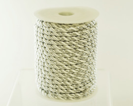 3mm x 25 Yards Long White/Silver Rope Trim - Pack of 5 Spools