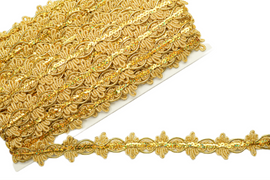 1" x 15 yards Gold Metallic Trim with Sequins - 5 packs
