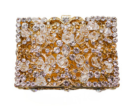 2.5" Gold Rectangle Crystal Studded Wedding Arras Box Set