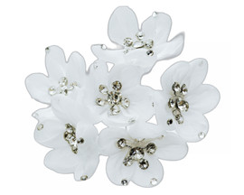 2" White Organza Flowers with Rhinestone - Pack of 72 2" White Organza Flowers with Rhinestone - Pack of 72