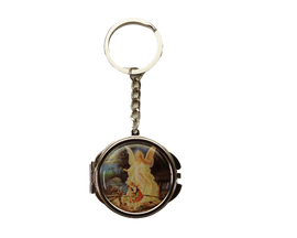 4" Silver Guardian Angel Mirror Keychain  - Pack of 12