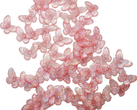 1 1/2" Pink Large Flat Back Acrylic Butterfly Embellishments - Pack of 212