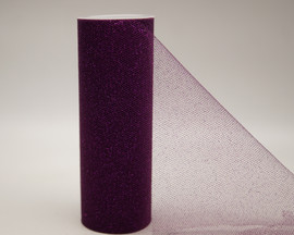 6"x10 yards (30FT) Plum Glitter Tulle Rolls - Pack of 6 Tulle Spool