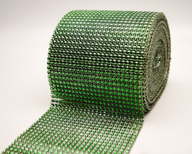 4.5" x 10 yards 24 Rows Emerald Green Diamond Mesh Wrap