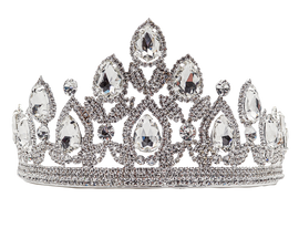 3" Silver Tiara with Rhinestones and Gem Stones