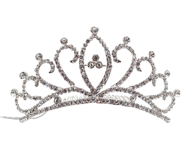 2 1/4" Silver Tiara with Clear Rhinestones (TM102)